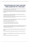 PATHOPHYSIOLOGY FINAL NUR 2063  FINAL EXAM TEST PP 1 2023-2024