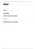 ocr A Level Geography H481&sol;03 June2023 Mark Scheme&period;