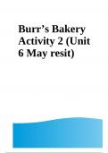 Burr’s Bakery Activity 2 (Unit 6 May resit)