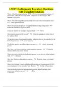 LMRT-Radiography Essentials Questions with Complete Solutions