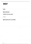 ocr A Level Media Studies H409&sol;02 June2023 Mark Scheme&period;