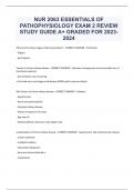 NUR 2063 ESSENTIALS OF  PATHOPHYSIOLOGY EXAM 2 REVIEW  STUDY GUIDE A+ GRADED FOR 2023- 2024
