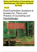 Theory and Practice of Counseling and Psychotherapy 10th Edition Test Bank  by  Corey