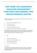 TEST BANK FOR LEADERSHIP  ROLESAND MANAGEMENT  FUNCTIONS AND NURSING 10TH  EDITION MARQUIS HUSTON Chapter 1 Making&comma; Problem Solving&comma; Critical Thinking&comma; and Clinical Reasoning&colon; Requisites for successful leadership and management