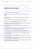 BCBA Exam Formulas Questions and Answers
