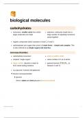 Biological Molecules (AQA Biology) A* notes