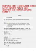 NRNP 6566 WEEK 11 KNOWLEDGE CHECK 2  LATEST VERSIONS ACTUAL EXAM  QUESTIONS AND CORRECT ANSWERS |  PASSED !