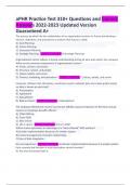 aPHR Practice Test 310&plus; Questions and Answers 2022-2023 Updated Version Guaranteed A&plus;