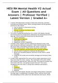HESI RN Mental Health V2 Actual Exam | All Questions and Answers | Professor Verified | Latest Version | Graded A+