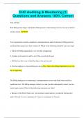 CHC Auditing & Monitoring &lpar;1&rpar; Questions and Answers 100&percnt; Correct