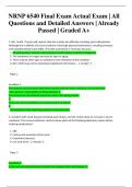 NRNP 6540 Final Exam Actual Exam | All Questions and Detailed Answers | Already Passed | Graded A+