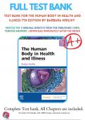 Test Bank For The Human Body in Health and Illness 7th Edition By Barbara Herlihy | 9780323711265 | 2022-2023 | Chapter 1-27 | All Chapters with Answers and Rationals