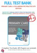 TEST BANK FOR PRIMARY CARE : A COLLABORATIVE PRACTICE,6TH EDITION BY BUTTARO | 9780323570152 | Chapter 1-228 | ALL CHAPTERS WITH ANSWERS AND RATIONALS 