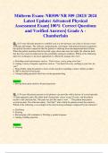 Midterm Exam: NR509/ NR 509 (2023/ 2024 Latest Update) Advanced Physical Assessment Exam| 100% Correct Questions and Verified Answers| Grade A - Chamberlain