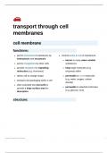 Transport through cell membranes (AQA A-level biology (AS) TOPIC 2 CELLS) A* notes