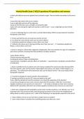 Mental Health Exam 2 NCLEX questions&sol;40 questions and answers