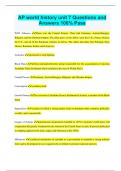 AP world history unit 7 Questions and Answers 100&percnt; Pass