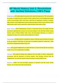 AP World History Unit 5&colon; Revolutions with Verified Solutions &lpar;100&percnt; Pass&rpar;