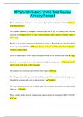 AP World History Unit 3 Test Review Already Passed