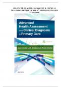 ADVANCED HEALTH ASSESSMENT & CLINICAL DIAGNOSIS PRIMARY CARE 6TH EDITION BY DIANIS TEST BANK - Q&A (GRADED A+) LATEST 2023