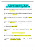 AP World History Unit 3 Review Questions and Answers &lpar;Graded A&plus;&rpar;