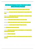 AP World History Unit 1 Review Latest 2022 Already Passed