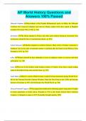 AP World History Questions and Answers 100&percnt; Passed