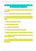 AP World History Exam Review &lpar;Unit 1 & 2&rpar; Latest 2022 Graded A&plus;