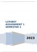 LCP4807 ASSIGNMENT 1 SEMESTER 2 EXAM &vert; &lpar;RATED 97&percnt;&rpar; QUESTIONS & ANSWERS &lpar;GUARANTEED 100&percnt;&rpar; &vert; 2023 VERSION