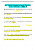 AP World History Chapter 17 Reading Quiz Latest 2022 Graded A