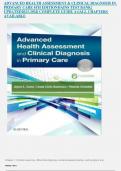 ADVANCED HEALTH ASSESSMENT & CLINICAL DIAGNOSIS IN PRIMARY CARE 6TH EDITION  DAINS TEST BANK| UPDATED2023-2024| COMPLETE GUIDE A+|ALL CHAPTERS AVAILABLE