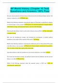 AP World History &lpar;Chapter 10 Test&rpar; Questions and Answers 100&percnt; Pass