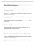 Fire Officer 1 Lesson 4 questions with correct answers graded A+ 2023/2024
