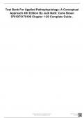 Test Bank For Applied Pathophysiology&colon; A Conceptual Approach 4th Edition By Judi Nath&semi; Carie Braun 9199 Chapter 1-20 Complete Guide &period;