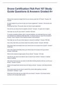 Drone Certification FAA Part 107 Study Guide Questions & Answers Graded A&plus;