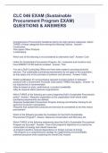 CLC 046 EXAM (Sustainable Procurement Program EXAM) QUESTIONS & ANSWERS 