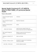 Mental Health Proctored ATI, ATI MENTAL HEALTH PROCTORED, ATI proctored Mental Health Flashcards  questions and answers