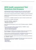 bundle for HESI Health Assessment 2023 Updated Exam Questions With Answers