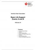 AHA Basic Life Support Exams A and B: Answered Updated 2023/2024