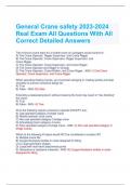 General Crane safety 2023-2024  Real Exam All Questions With All  Correct Detailed Answers