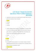 ATI TEAS 7 Math EXAM SET  Questions With Verified Solutions |  2023/2024