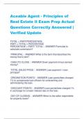 Aceable Agent - Principles of  Real Estate II Exam Prep Actual Questions Correctly Answered |  Verified Update