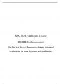 NSG 6020 Final Exam Review, NSG 6020/ NSG6020 : Health Assessment, South University, Savannah