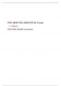 NSG 6020 final Exam (Version 1), NSG 6020/ NSG6020 : Health Assessment, South University, Savannah