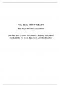 NSG 6020 Midterm Exam (Version 2), NSG 6020/ NSG6020 : Health Assessment, South University, Savannah