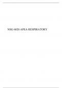 NSG 6020 APEA RESPIRATORY, NSG 6020: Health Assessment, South University, Savannah