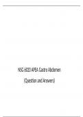 NSG 6020 APEA Gastro Abdomen, NSG 6020/ NSG6020 : Health Assessment, South University, Savannah