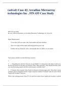 (solved) Case 42; Arcadian Microarray technologies Inc , FIN 435 Case Study FIN 435 Case Study