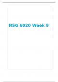 NSG 6020 Week 9 Quiz, NSG 6020/ NSG6020 : Health Assessment, South University, Savannah.