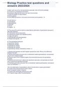 Biology Practice test questions and answers 2023-2024&period;